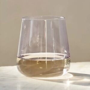 Anthropologie Morgan Stemless Wine Glasses in Lilac, NIB